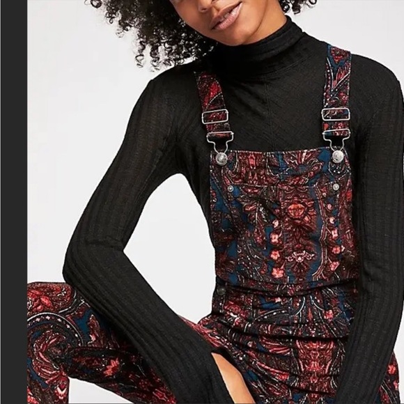 Free People Paisley Corduroy Overalls - Picture 7 of 8